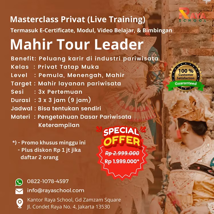 Brosur Kursus Tour Leader Masterclass Privat Raya School