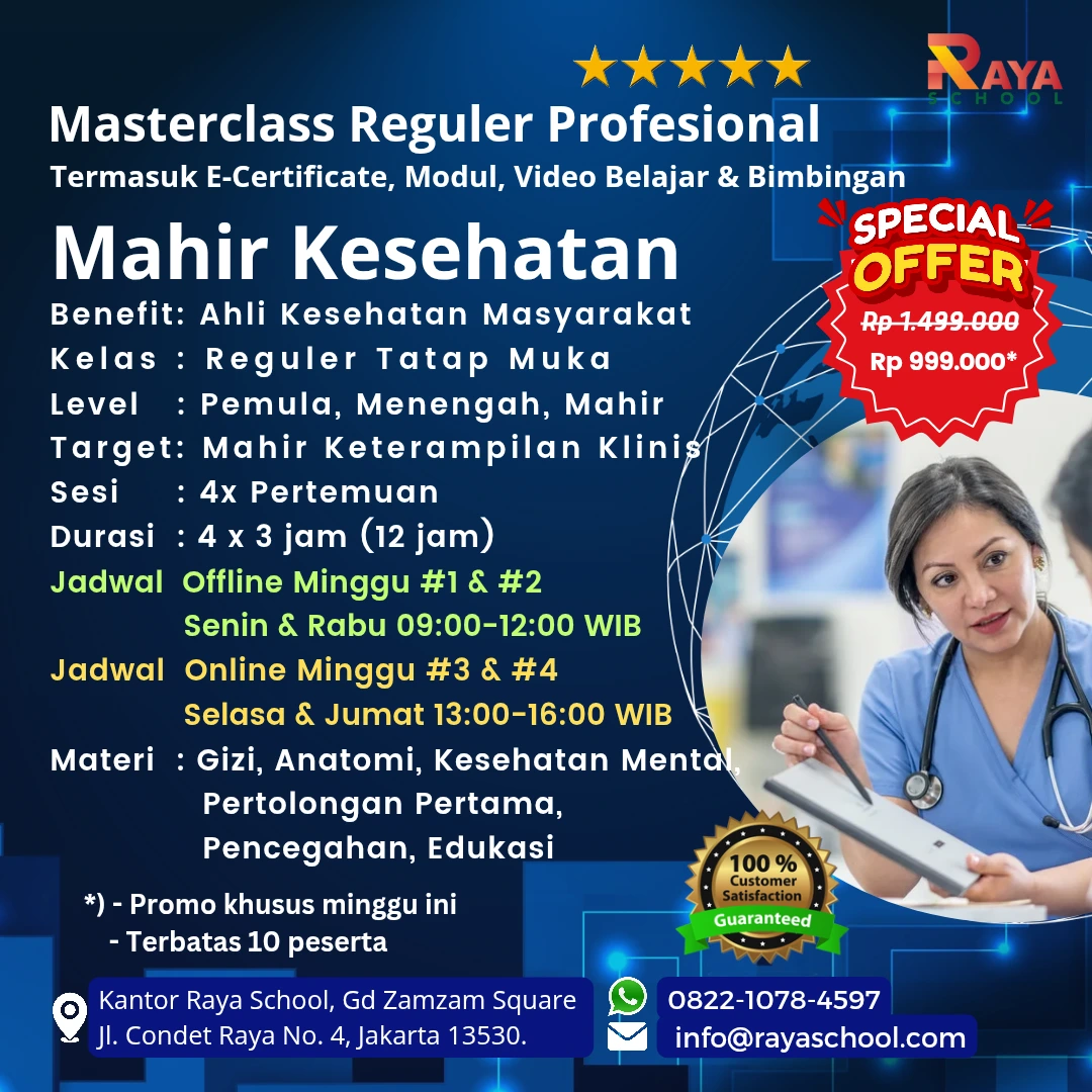 Brosur Kursus Kesehatan Masterclass Reguler Raya School